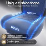 Dowinx Gaming Chair with Heated Massage Lumbar Support,Big and Tall Fabric Gaming Chairs for Adults with Footrest, Ergonomic Computer Game Chair with Poket Spring Cushions, 350lbs, Blue