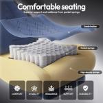 Dowinx Gaming Chair with Heated Massage Lumbar Support,Big and Tall Fabric Gaming Chairs for Adults with Footrest, Ergonomic Computer Game Chair with Poket Spring Cushions, 350lbs, Blue