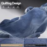 Dowinx Gaming Chair with Heated Massage Lumbar Support,Big and Tall Fabric Gaming Chairs for Adults with Footrest, Ergonomic Computer Game Chair with Poket Spring Cushions, 350lbs, Blue