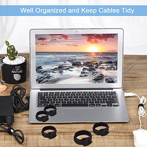 Adjustable Cable Ties for Organizing Cords - Black