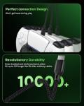 10FT Nylon Braided USB-C Charging Cables for Controllers