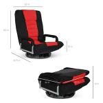 Best Choice Products Swivel Gaming Chair 360 Degree Multipurpose Floor Chair Rocker for TV, Reading, Playing Video Games w/Lumbar Support, Armrest Handles, Adjustable Foldable Backrest - Black/Red