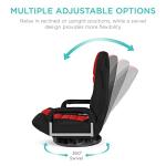 Best Choice Products Swivel Gaming Chair 360 Degree Multipurpose Floor Chair Rocker for TV, Reading, Playing Video Games w/Lumbar Support, Armrest Handles, Adjustable Foldable Backrest - Black/Red