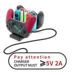 Controller Charger Dock for Nintendo Switch, 6 in 1 Charging Station for Nintendo Switch Joy-Con Controllers and Pro Controllers Black