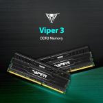 Patriot Viper 3 DDR3 RAM 16GB (2X8GB) 1600MHz CL10 1.5v UDIMM Desktop Gaming Memory Kit Compatible with XMP - PV316G160C0K
