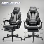 LEMBERI Gaming Chairs with Footrest,Ergonomic Video Game Chairs for Adults,Big and Tall Chair 400lb Weight Capacity, Racing Style Computer Gamer Chair with Headrest and Lumbar Support