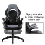 Emerge Vortex Bonded Leather Ergonomic Gaming Chair with Lumbar Support, High Back and Adjustable Tilt Lock, Black and Gray