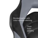 Emerge Vortex Bonded Leather Ergonomic Gaming Chair with Lumbar Support, High Back and Adjustable Tilt Lock, Black and Gray