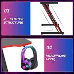 BestOffice Gmaing Desk Z Shaped 47 inch PC Computer Desk Computer Workstation Ergonomic Gaming Table with Headphone Hook for Game Players, Red