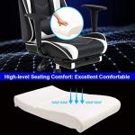 BestOffice | Ergonomic Gaming Chair | White | Reclining Computer Chair with Lumbar Support, Headrest Pillow, Adjustable Footrests | 360 Swivel with Heavy Duty Wheels | for Home & Office