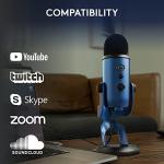 Logitech Creators Blue Yeti USB Microphone for Gaming, Streaming, Podcast, YouTube, Discord, PC, Studio Sound, Plug & Play-Midnight Blue
