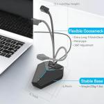 USB Computer Microphone, Plug &Play Desktop Omnidirectional Condenser PC Laptop Mic, Mute Button with LED Indicator, Compatible with Windows/Mac, Ideal for YouTube, Skype, Recording, Games(1.8m /6ft)