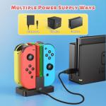FastSnail Charging Dock Compatible with Nintendo Switch for Joy Con & OLED Model Controller with Lamppost LED Indication, Charger Stand Station with Charging Cable