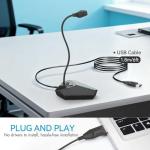 USB Computer Microphone, Plug &Play Desktop Omnidirectional Condenser PC Laptop Mic, Mute Button with LED Indicator, Compatible with Windows/Mac, Ideal for YouTube, Skype, Recording, Games(1.8m /6ft)