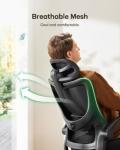 Marsail Ergonomic Office Chair: Office Desk Chair with High Back Mesh and Adjustable Lumbar Support Rolling Work Swivel Task Chairs with Wheel 3D Armrests and Headrest