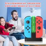 FastSnail Charging Dock Compatible with Nintendo Switch for Joy Con & OLED Model Controller with Lamppost LED Indication, Charger Stand Station with Charging Cable