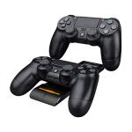 PDP Gaming Magnetic Ultra Slim Playstation 4 Controller Charging System - PS4 Accessories, Wireless Charger, Ambient Light Feature, LED Charging Indicators, Licensed by Sony (Black)