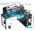 GTRACING L Shaped Gaming Desk, Carbon Fiber Style Computer Desk Compatible with Monitor Arm Storage Shelves Corner Desk Gaming Table for Home Office Desks Easy to Assemble Adjustable Shelf Height