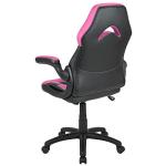 Flash Furniture X10 High-Back LeatherSoft Racing Style Gaming Chair with Flip-Up Arms, Ergonomic Padded Swivel Computer Chair, Pink/Black
