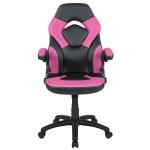 Flash Furniture X10 High-Back LeatherSoft Racing Style Gaming Chair with Flip-Up Arms, Ergonomic Padded Swivel Computer Chair, Pink/Black