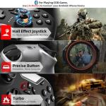 Bluetooth Controller for Switch/PC/iPhone/Android/Apple Arcade MFi Games/TV/Steam, Hall Effect Joysticks Wireless Game Controller Gamepad with/Phone Clip/Lock Speed/Macro/6-Axis Gyro/Dual Motors/Turbo