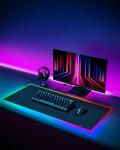 Black Shark RGB Mouse Pad 35.4"x15.75"x0.15" Extended Desk Mat with Smooth Surface and 11 Lighting Effects, Desk Pad with Anti-Fray Stitched Edges and Non-Slip Rubber Base, Gaming Mouse Pad Manta P7