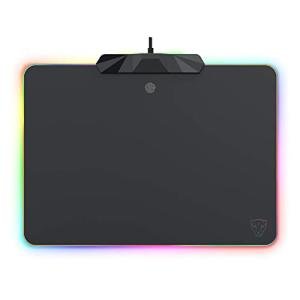 MOTOSPEED RGB Gaming Mouse Pad -LED Lighting Effects,Wired,Hard Surface Gamer Mouse Mat for Laptop Computer PC Games(13.8X9.8 Inch)