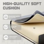 DUMOS Ergonomic Gaming Office Desk Chair with Footrest and Headrest for Adults, PU Leather Video Computer Chair with Linkage Armrests, Height Adjustable 360° Swivel Recling Chair, Black Grey