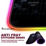 Extended RGB Gaming Mouse Pad, Extra Large Gaming Mouse Mat for Gamer, Waterproof Office Desktop Mat with 10 Lighting Mode, for PC Computer RGB Keyboard Mouse - 31.5'' x 15" x 4mm(Map)