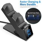 PS4 Controller Charger, PS4 Charger Charging Dock Station Compatable with Dualshock 4, Upgraded Fast-Charging Port for PlayStation 4 Controllers
