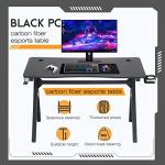 BestOffice | 47" Gaming Desk | Blue | Carbon Fiber Textured Computer Desk | Sturdy Steel Frame, Cup Holder, Headphone Hook, Cable Management Holes, Adjustable Leg Pads | for Gamers, Home, Office
