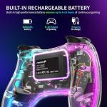 Fosmon Wireless Bluetooth Gaming Controller for Switch 2/1/Lite/OLED, Android/iOS/PC/Steam/Apple Arcade MFi Games, Pro Controller with RGB Lights (14 Color), 4 Level Vibration, 6-Axis Gyro, Turbo