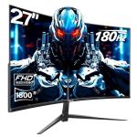 Gawfolk 27 inch Curved Gaming Monitor,144Hz/180Hz PC Monitor Full HD 1080P, Frameless 1800R Computer Display with FreeSync & Eye-Care Technology, Wall Mountable, DP, HDMI Port (Black)