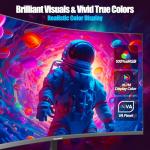 Gawfolk 27 inch Curved Gaming Monitor,144Hz/180Hz PC Monitor Full HD 1080P, Frameless 1800R Computer Display with FreeSync & Eye-Care Technology, Wall Mountable, DP, HDMI Port (Black)