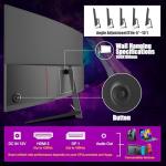 Gawfolk 27 inch Curved Gaming Monitor,144Hz/180Hz PC Monitor Full HD 1080P, Frameless 1800R Computer Display with FreeSync & Eye-Care Technology, Wall Mountable, DP, HDMI Port (Black)