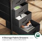 Huuger 47 Inch Computer Desk with Power Outlets and LED Lights, Gaming Desk with 4 Drawers, Office Desk with Monitor Stand, Study Work Home Office, Small Spaces, Black