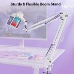 MAONO USB Gaming Microphone with Noise Cancellation, Computer PC Mic with Boom Arm, RGB Light, Mute, Gain, Monitoring Streaming Mic for Podcast, YouTube, Twitch, Discord, PS5/4, GamerWave DGM20S