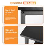 PayLessHere 39 Inch L-Shaped Computer Desk,Gaming Desk with Durable Metal Frame,Corner Desk with Reversible Storage Shelves for Home Office Gaming Study,Black (39 inch)