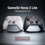 GameSir Nova Lite 2 Wireless PC Controller with Hall Effect Joysticks & Triggers, 2.4G & Wired 1000Hz Polling Rate, Remappable Buttons - Compatible with PC/Switch/Steam/Android (Grey)