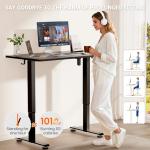 Veken 47.2" Standing Desk, Adjustable Height Office Desk with Wood Desktop, Computer Table for Home Work, Study and Gaming, Small Spaces, Modern Furniture, Black