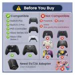 Controller Charging Dock for Switch Pro & Switch 2 Pro Controller, PS5 Controller, Xbox Series X|S & Elite 2, 2-Port LED Charging Station (Not for PowerA/3rd-Party Pro), 5V2A Recommended