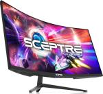 Sceptre 34-Inch Curved Ultrawide WQHD Monitor (3440 × 1440), R1500, up to 180Hz/165Hz, DisplayPort x2, 99% sRGB, 1ms, Built-in Speakers, Machine Black, 2025 (C345B-QUT168)