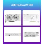 MOUGOL AMD Radeon RX 580 8GB Video Graphics Card with 256 Bit GDDR5 PCI Express x 16 3.0 Equipped with Freeze Dual Fans for Working Gaming GPU