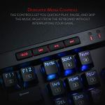 Redragon K580 VATA RGB LED Backlit Mechanical Gaming Keyboard with Macro Keys & Dedicated Media Controls, Hot-Swappable Socket, Onboard Macro Recording (Blue Switches)