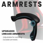 N-GEN GAMING Video Gaming Chair with Footrest Lumbar Support for Home Office High Back Recliner Height Adjustable Ergonomic Comfy Leather Computer Desk Chair (Red)