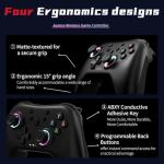 AceGamer Aurora II 2.4G Wireless Bluetooth Controller for PC/Android/Switch/iOS/Switch 2/Steam Deck with Rotary Motors, RGB Hall Effect Joysticks - Upgraded PC Gaming Controller and Back Buttons Lock
