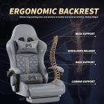 Gamtimer Gaming Chair, 400 lbs Adult Chair, High Back Computer Chair with Footrest and Linked Armrests, Office Video Game Chair with Lumbar Support (Grey)