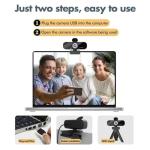 Tewiky Full HD Webcam with Built-in Microphone and Rotatable Tripod, 1080P Video and Wide Angle Camera, Privacy Cover, for Desktop PC or Laptop Computer