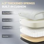 Dowinx Big and Tall Office Chair with Pocket Spring Cushion,High Back Computer Gaming Chairs with Adjustable Armrests and Lumbar Support,Executive Desk Chairs with Footrest(PU Leather,White)