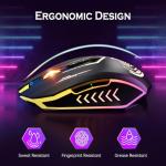 UHURU Wireless Gaming Mouse Up to 12000 DPI, Rechargeable USB-C Wireless Mouse with 7 Buttons 7 Dynamic LED Color Ergonomic Programmable MMO RPG for PC Laptop, Compatible with Windows Mac